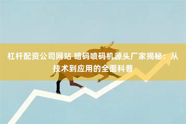 杠杆配资公司网站 暗码喷码机源头厂家揭秘：从技术到应用的全面科普